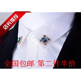 水晶男胸针百搭胸花奢华大气领针女外套大衣时尚 韩版 男别针饰品潮