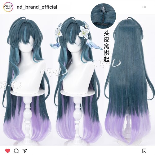 ND家】沃雅妮莎 1米间色渐变 原神 Vodyanitsa 角色造型款cos假发