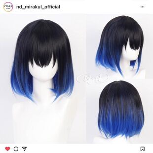 COS假发角色款 鬼灭之刃 渐变40cm 嘴平伊之助 ND家