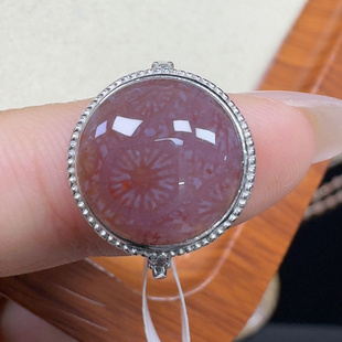 紫红冰雏菊花 托s925银