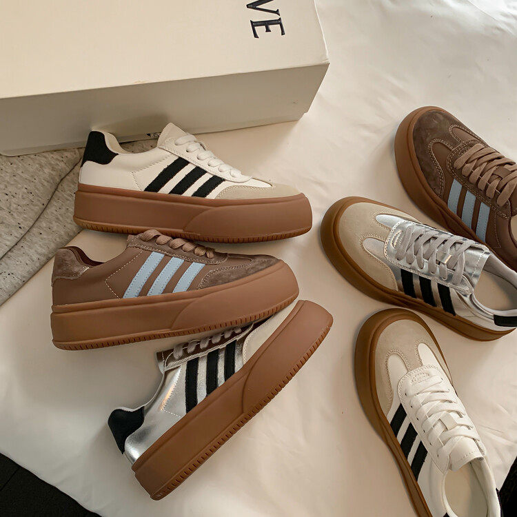 松糕德训鞋老爹鞋春季新款复古设计感小白鞋百搭爆款休闲板鞋女