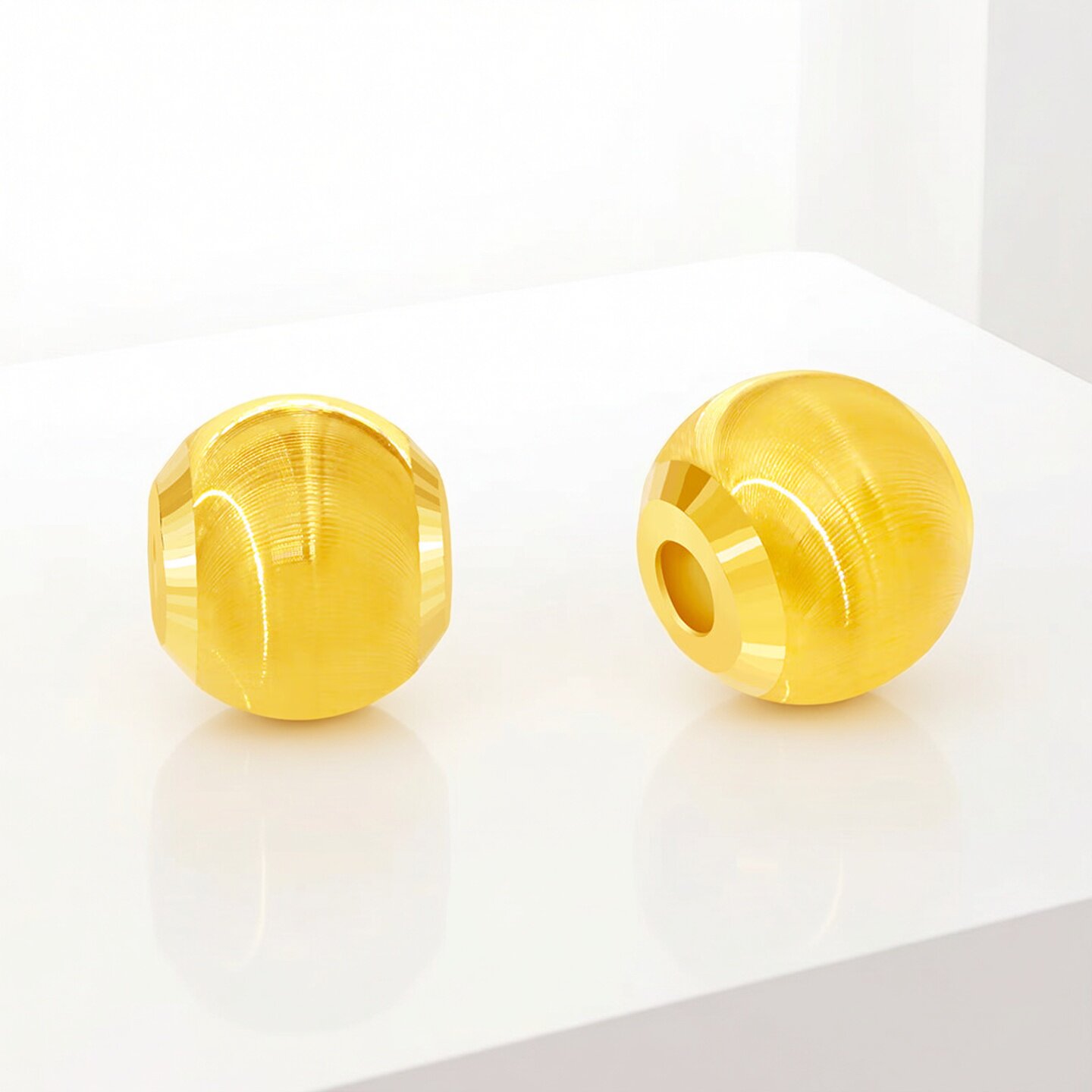 金辞珠宝{I}足金999黄金小金珠子猫眼珠光面珠转运珠定制DIY礼物