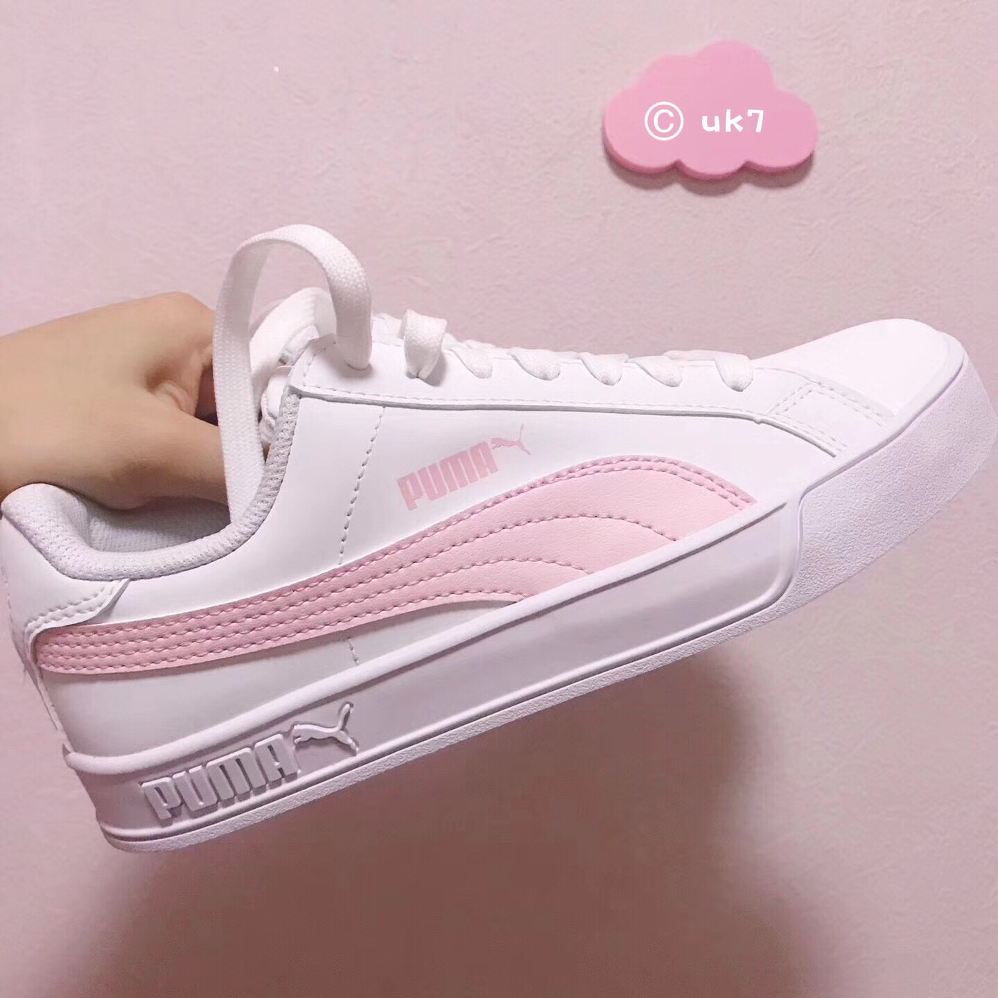 Puma/彪马SMASH VULC休闲板鞋樱花粉白粉黑白男女鞋359622-05-15