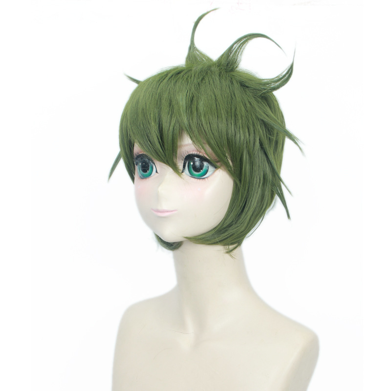 弹丸论破V3天海兰太郎 绿色翻翘短发 假毛cosplay假发 需自己造型