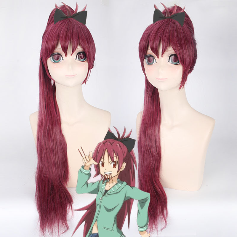 魔法小女小圆 杏子Free!男子游泳部 龙冈江紫红色马尾假毛cos假发