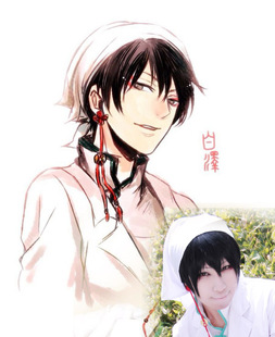 鬼灯的冷彻 白泽 黑色 收脸 短发万用少年 假毛cosplay假发 现货