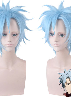 异度侵入ID:INVADED穴井户 浅淡蓝色短发反翘翻翘假毛cosplay假发