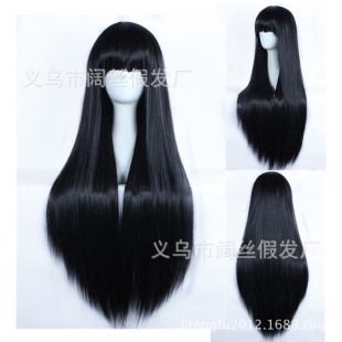 假发cosplay假毛桂小太郎/桔梗/秋山澪夏娜 黑色齐刘海长发长直发