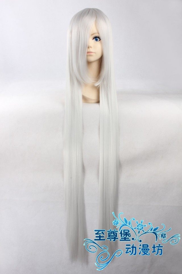 假发cosplay假毛 斯贝尔比 斯夸罗 银白色古装银色120cm米 长直发,模玩/动漫/周边/娃圈三坑/桌游,COSPLAY配件/道具/人偶服,淘宝优惠券,粉丝福利购,淘宝优惠卷