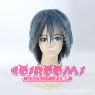 假发cosplay假毛最终幻想 诺克提斯 路西斯伽拉姆 灰蓝色反翘短发