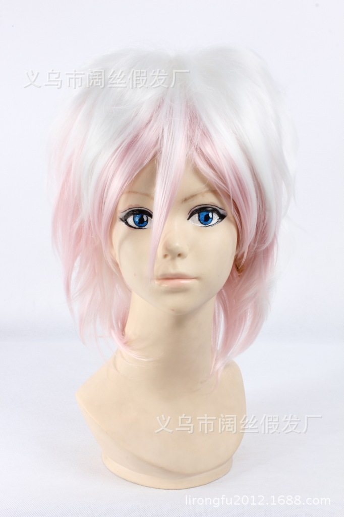 假发cosplay假毛diabolik lovers魔鬼恋人逆卷昴 白色混红色 短发