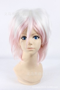 假发cosplay假毛Diabolik Lovers魔鬼恋人逆卷昴 白色混红色 短发
