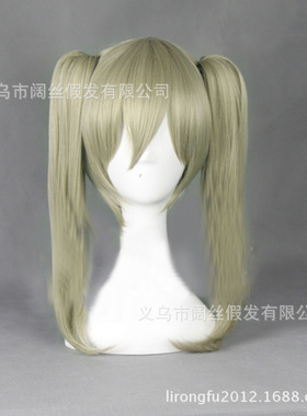 噬魂师 玛嘉MAKA艾尔帮ALBARN亚麻色40cm长发 双马尾cosplay假发