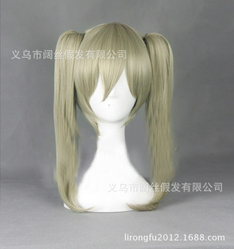 噬魂师 玛嘉MAKA艾尔帮ALBARN亚麻色40cm长发 双马尾cosplay假发