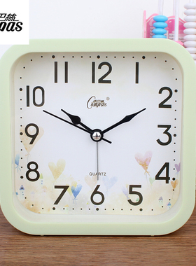 正品康巴丝钟表台式桌摆座钟客厅闹钟时学生时钟大字体卡通静音表