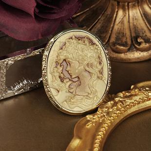 《卡梅奥》鎏金美人头像胸针浮雕立体设计西装外套别针胸花配饰女