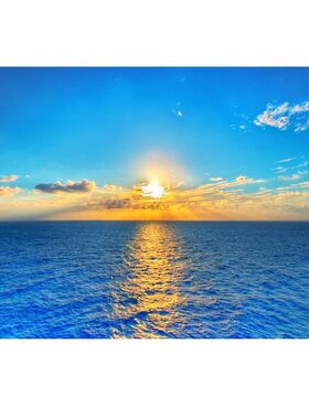 海景画客厅沙发背景墙挂画海上日出蓝色大海装饰画自然山水贴纸墙