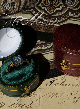 复古迷你丝绒仿皮革戒指盒饰品求婚男女珠宝首饰礼品收纳拍摄道具