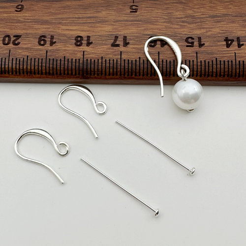 S925纯银不过敏材料包diy耳环