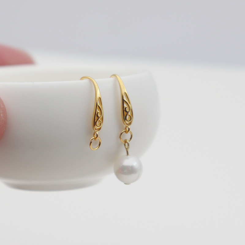 S925纯银复古如意耳钩镂空耳环高级感民族风宫廷DIY耳饰配件楼兰