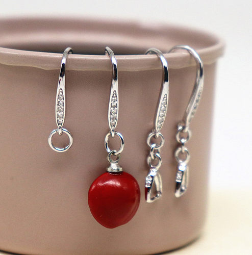 diy条形银饰夹扣防过敏自制耳钩