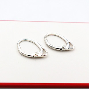 925纯银耳圈旦形法国钩diy耳环耳钩配件素银防过敏法式耳扣首饰品