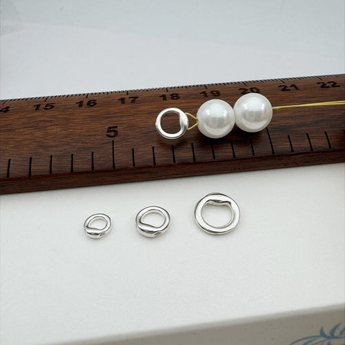 闭口圈S925纯银小米珠收尾diy