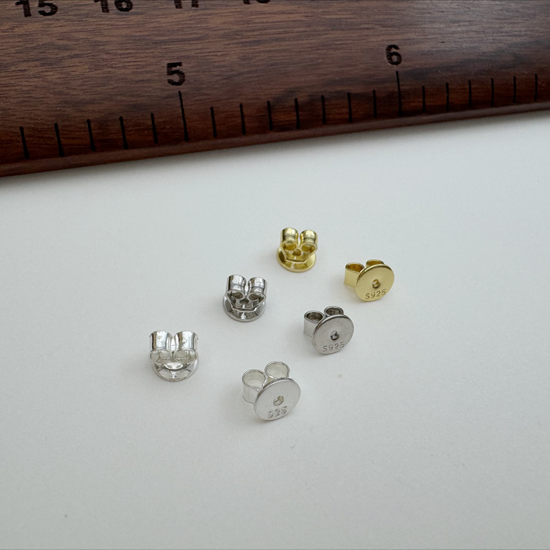 S925纯银耳钉堵头diy耳环配件