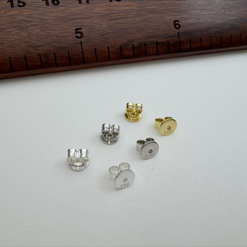 S925纯银耳钉堵头diy耳环配件
