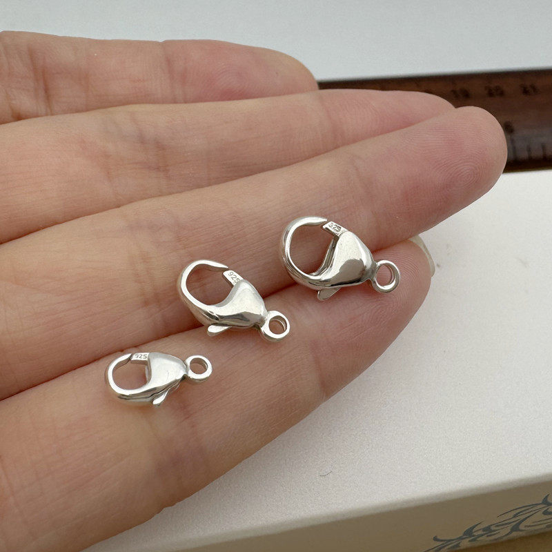 精工水滴扣龙虾扣925纯银加厚diy
