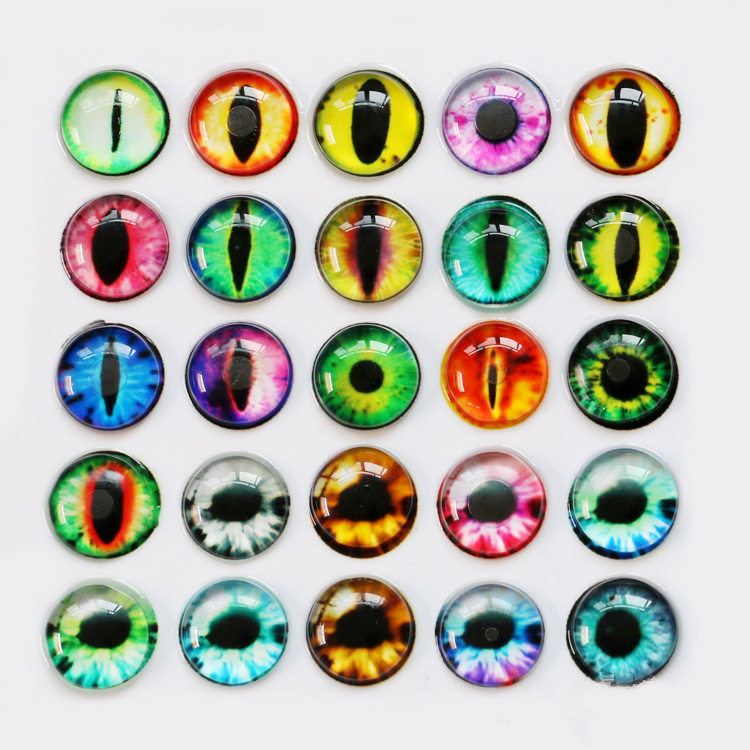 欧美时光宝石贴片 猫眼睛瞳孔图案 水晶玻璃饰品配件戒指手镯材料