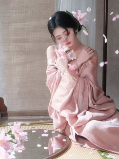 古风汉服女亡国公主战国袍虞姬新款直裾袍交领拖尾款