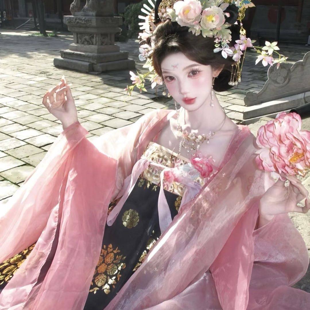 原创爆款2025新款《婉宁》重工刺绣改良齐胸战国套装披帛唐制汉服,女装/女士精品,汉服套装,淘宝优惠券,粉丝福利购,淘宝优惠卷