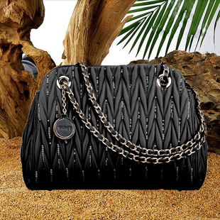 名牌女包2025新款皱褶真皮包菱格链条包高档羊皮女士单肩大包包