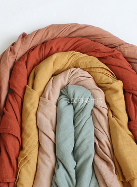 北欧cribsheet竹棉双层纱布棉包巾婴儿抱被宝宝盖毯新生儿襁褓巾