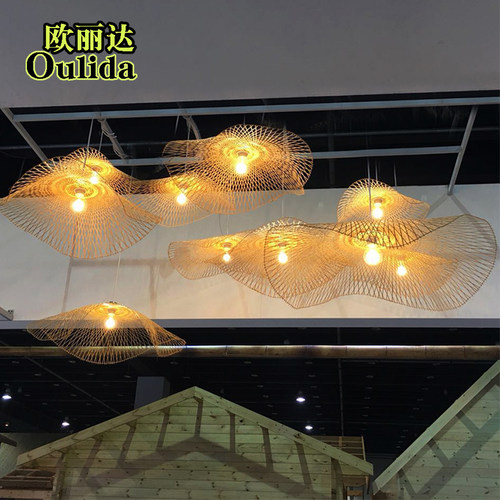会所饭店日式风竹编吊灯