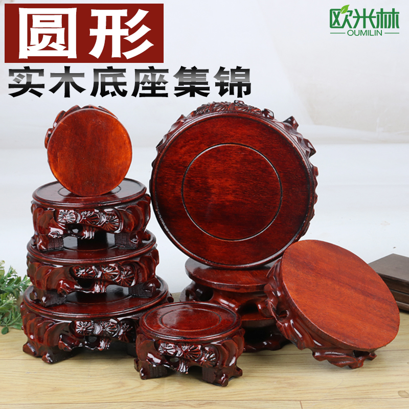 圆形佛像花盆底座欧米林