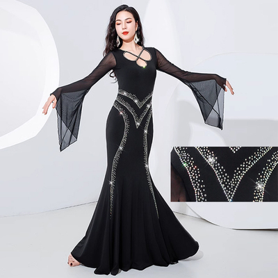 肚皮舞服装2023新款伊拉克甩发袍