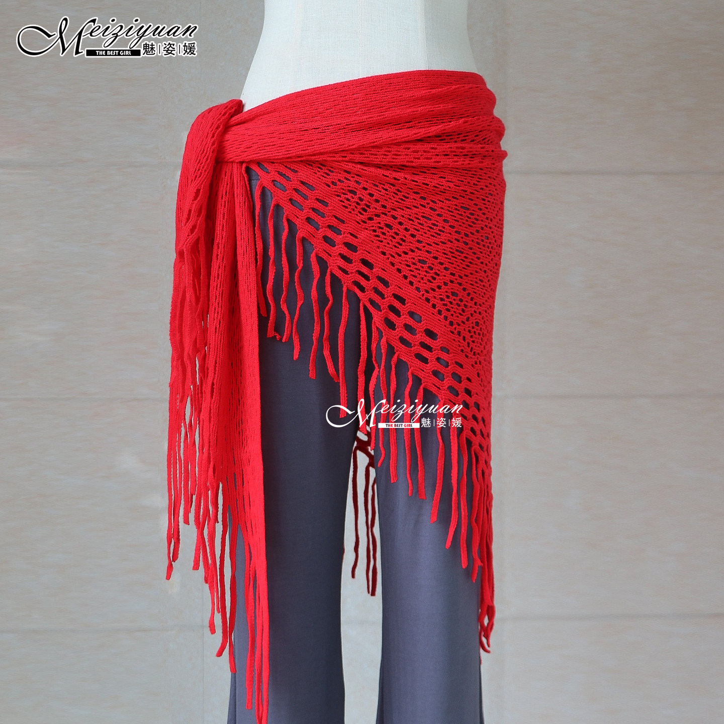 魅姿媛肚皮舞臀巾新款腰链流苏三角腰巾东方舞练功配饰腰封