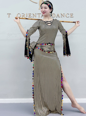 肚皮舞烫金亮片袍子baladi民俗2023新款saidi藤杖舞东方舞舞蹈服