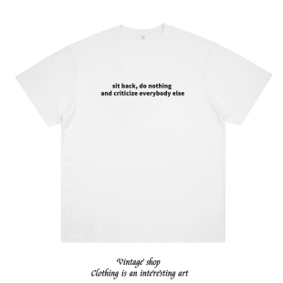 back nothing趣味英文短袖 T恤夏季 EPIKHIGHT同款 纯棉半袖 sit