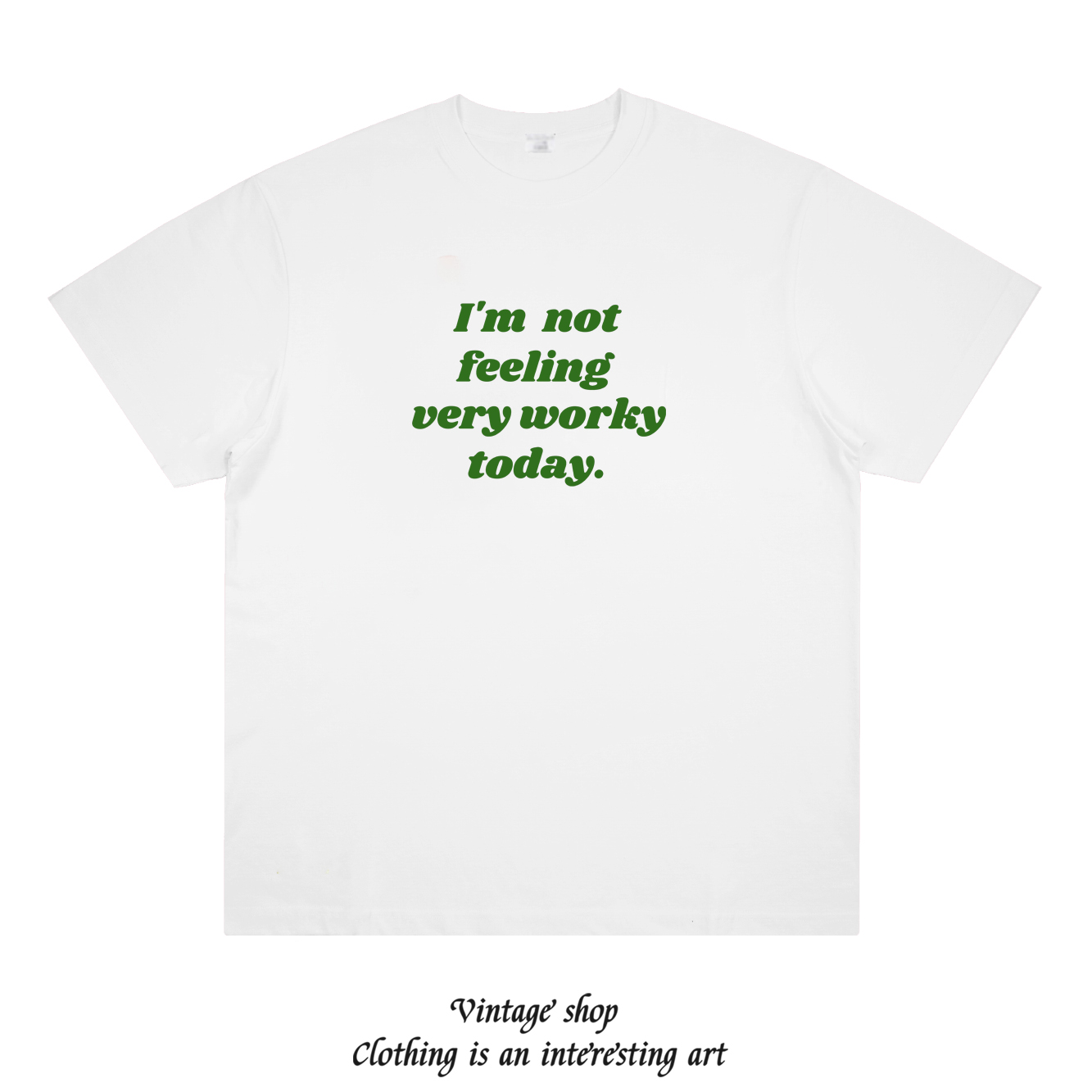 I‘m not feeling very worky today打工人社畜职场美式短袖T恤