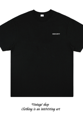 INSECURITY 恶搞安全员 保安趣味印花短袖美式vintage个性嘻哈t恤