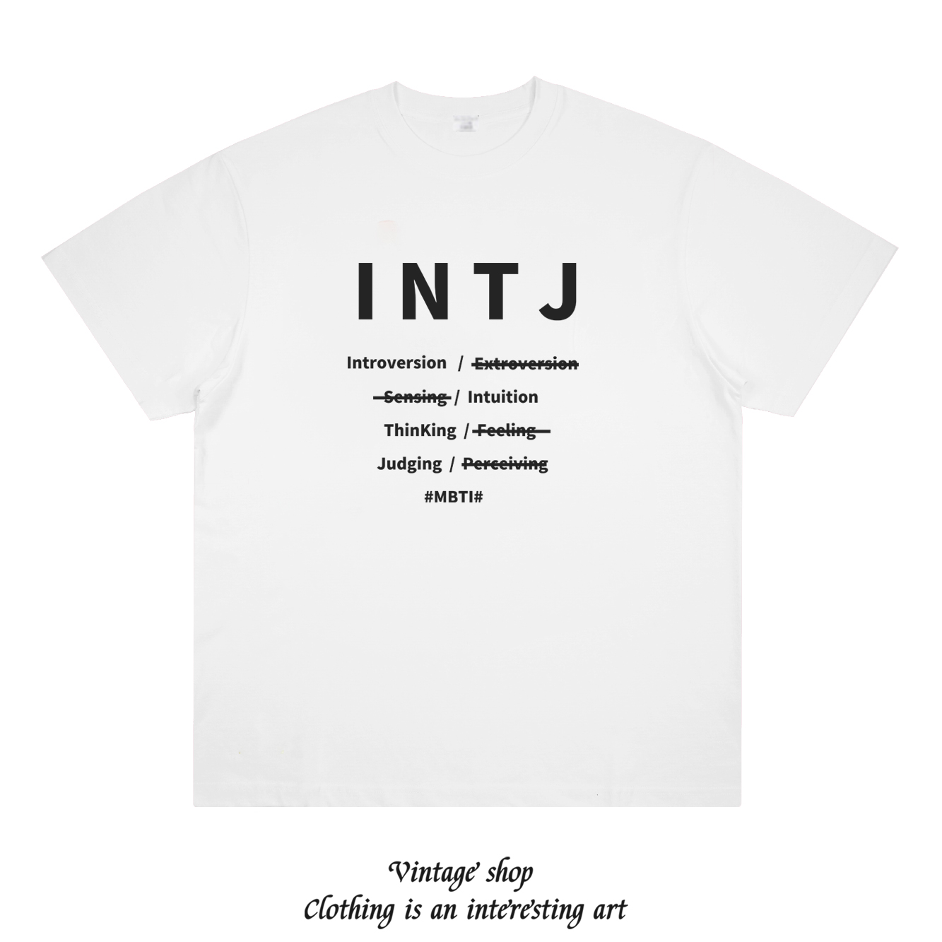 INTJ 万物皆可MBTI16人格趣味美式印花短袖男女情侣夏季T恤潮