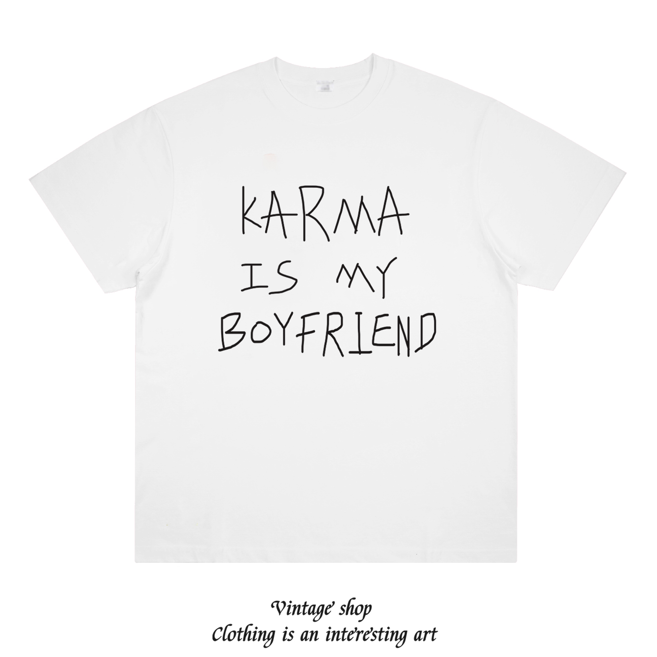 卡马是我老公KARMA IS MY BOYFRIEND涂鸦短袖T恤泰勒霉霉TAYLOR