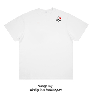 I LOVE ME 只爱自己 原创美式小众设计印花短袖嘻哈爵士舞t恤潮牌