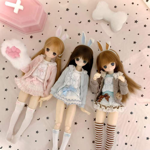 bjd小六尺寸 azone6分娃衣 ob22 ob24 小布 光魇 娃娃领开衫外套