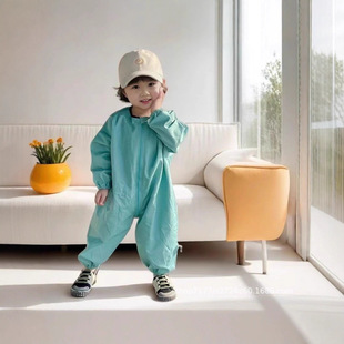 宝宝连体罩衣爬行服防脏爬爬服防水户外儿童罩衣2026新款全身罩衣