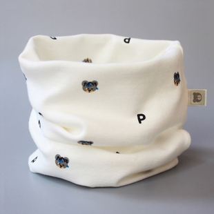 婴儿口水巾围脖秋冬纯棉防吐奶宝宝围巾小月龄外出保暖防风围兜