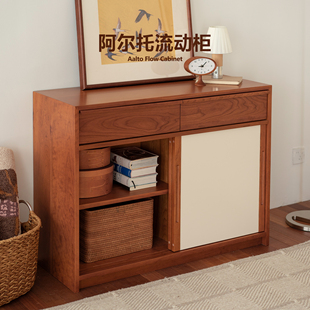 集木室物所阿尔托双移门斗柜实木卧室客厅靠墙床尾收纳中古小户型